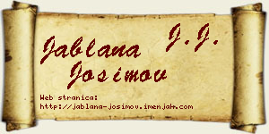 Jablana Josimov vizit kartica